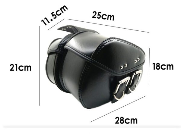 Black PU Leather Luggage Bags Motorcycle Saddlebags Saddle Bags Pouch For - Image 3