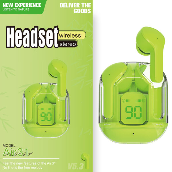 New Mini Transparent Wireless Bluetooth Headset Digital Display ENC Noise Reduction True Wireless Sports Music - Image 26