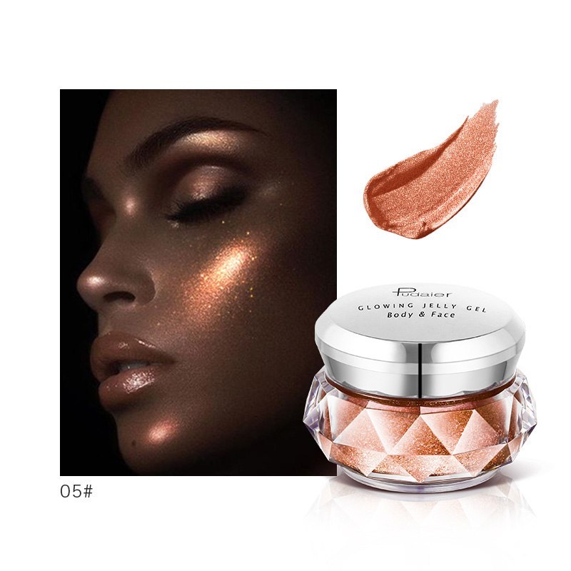 Face Highlighter Jelly Gel Mermaid Eyeshadow Glow Body Glitter Festival Makeup Iluminador Gold Liquid Highlighter Bronzer - Image 28