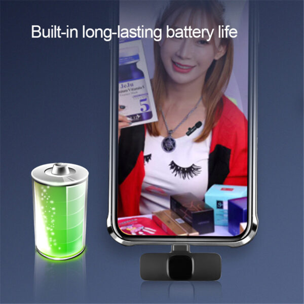 Wireless Lavalier Microphone Portable Audio Video Recording Mini Mic For I Phone Android Long Battery Life Live Broadcast Gaming - Image 9