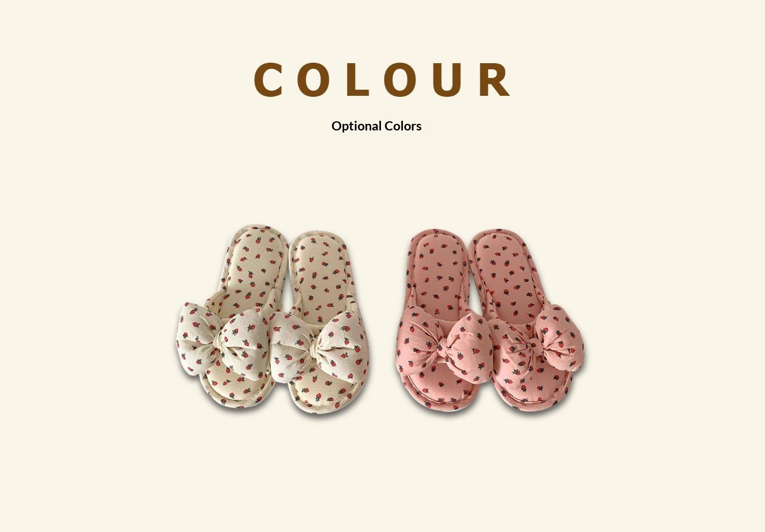 Household Sweet Bow-Knot Womens Cotton And Linen Slippers - Image 23