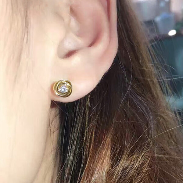 Korean-style Minimalist Gold-plated Copper Earrings - Image 3