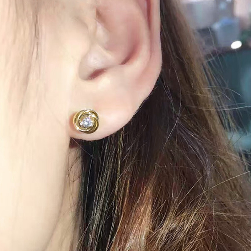 Korean-style Minimalist Gold-plated Copper Earrings - Image 3