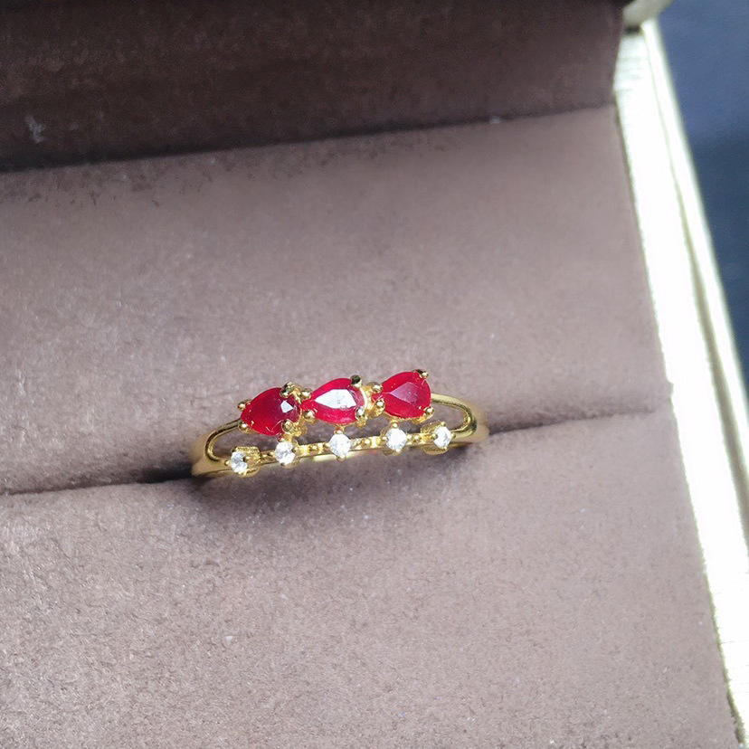 Womens Simulated Colorful Ruby Open End Ring - Image 3