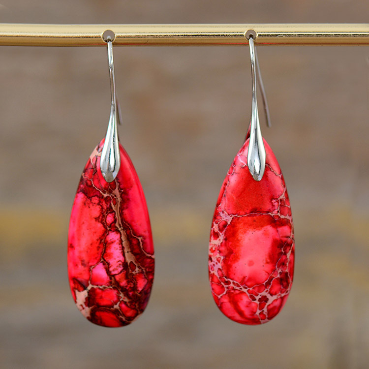 New Bohemian Emperor Stone Water Drop Earrings - Image 5