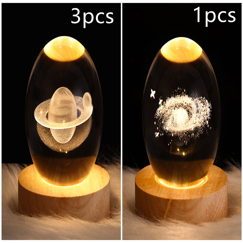 LED Night Light Galaxy Crystal Ball Table Lamp 3D Planet Moon Lamp Bedroom Home Decor For Kids Party Children Birthday Gifts - Image 22