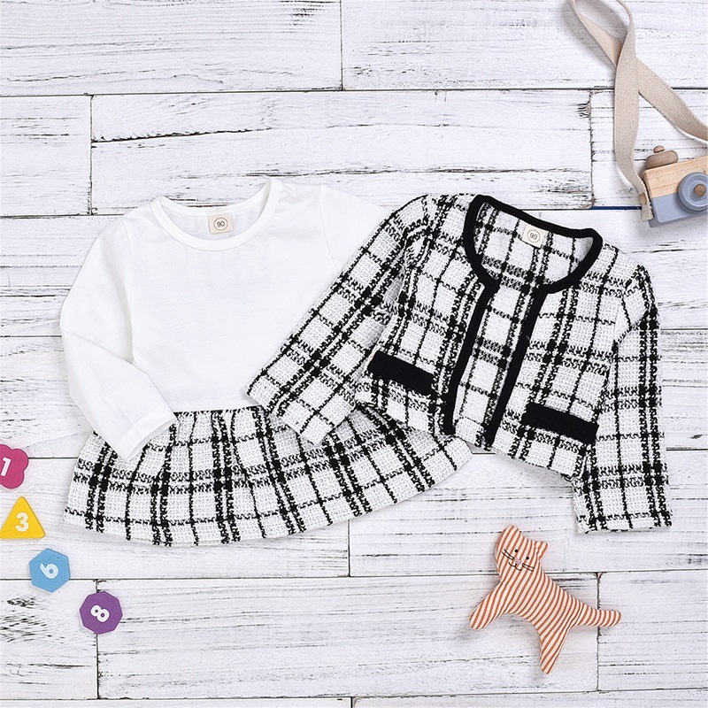 Long-sleeved Dresses Two-piece Children