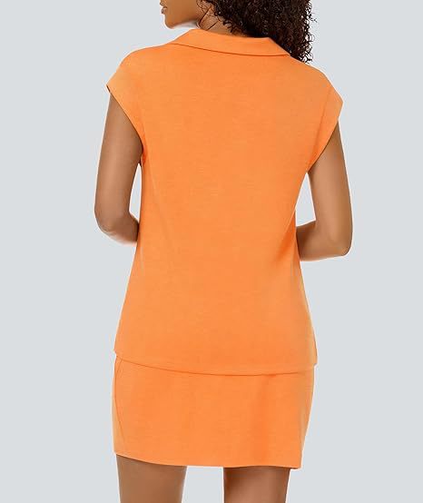 Casual Covered-Sleeve Lapel Shirt And Summer Sports Skirt Set - Image 32