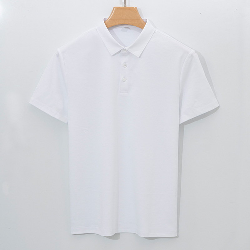 High-end 120-count Double-sided Mercerized Cotton Mens Short-sleeve Polo Shirt - Image 56