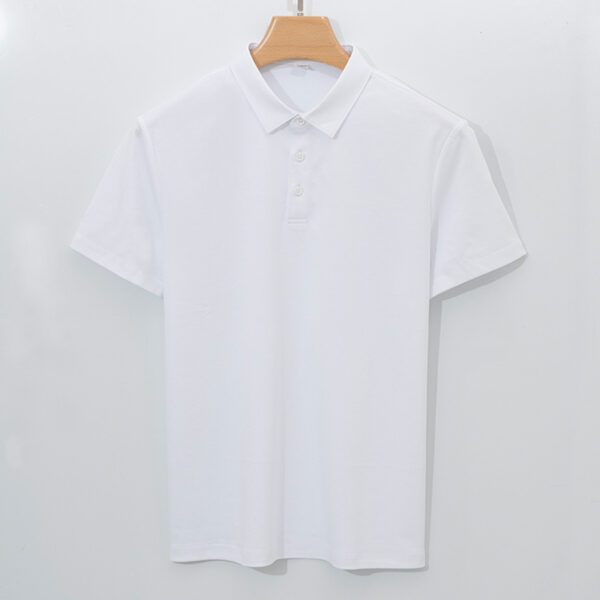 High-end 120-count Double-sided Mercerized Cotton Mens Short-sleeve Polo Shirt - Image 61