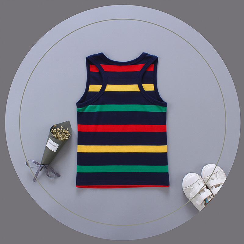 Breathable Cotton Striped Sleeveless Kids Vest - Image 47