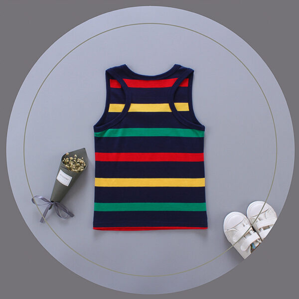 Breathable Cotton Striped Sleeveless Kids Vest - Image 52
