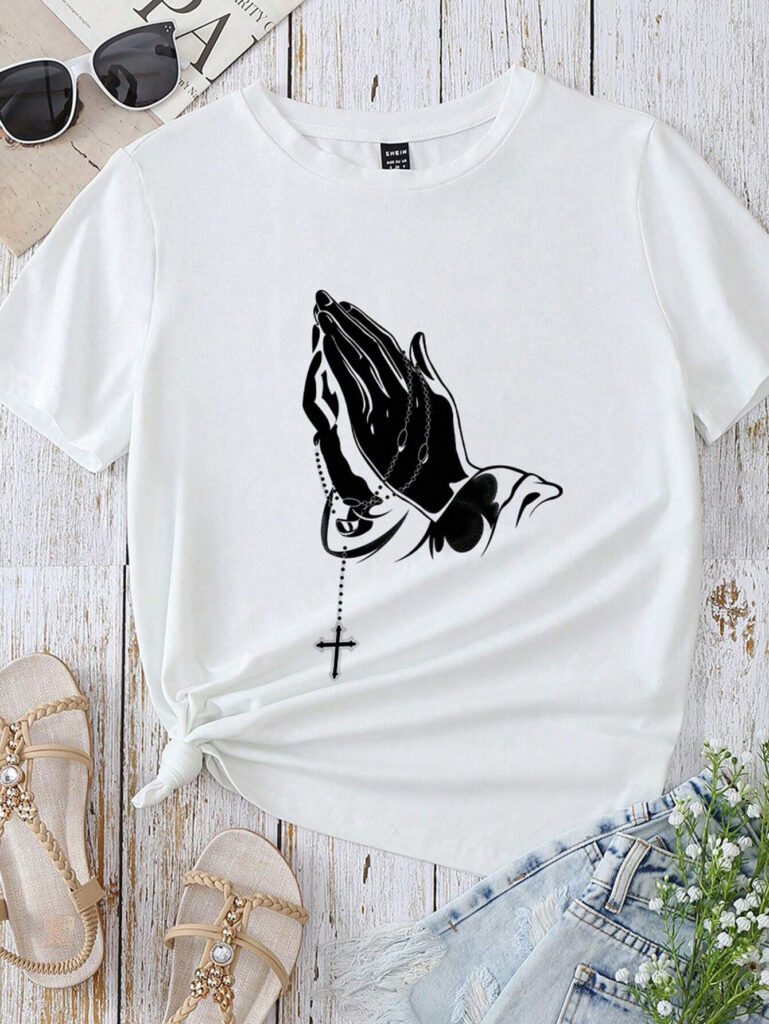 3D-printed Chic Casual Womens Short-sleeve Crewneck T-shirt