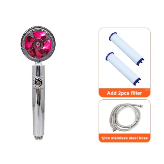 Shower Head Water Saving Flow 360 Degrees Rotating With Small Fan ABS Rain High Pressure Spray Nozzle Bathroom Accessories - Image 7