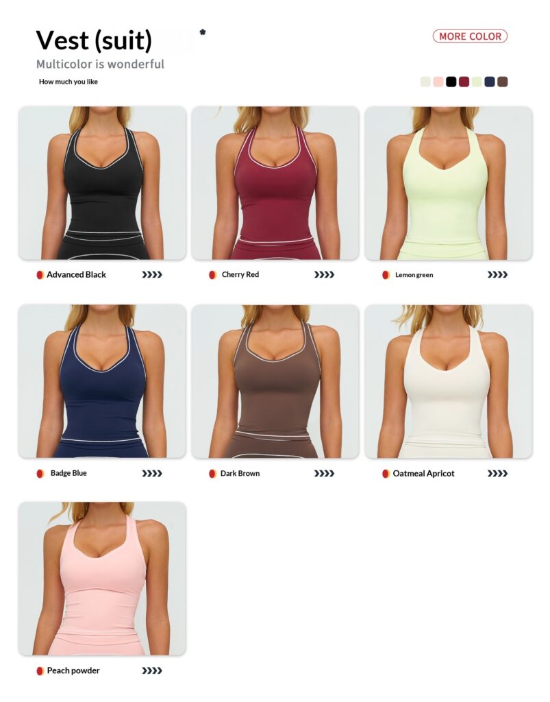 Contrast Color Brushed Yoga Suit Double-shoulder Strap High-grade Sports Workout Clothes