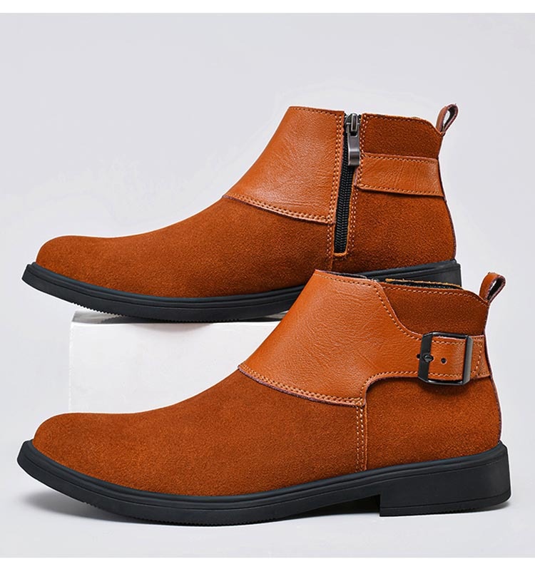 High-top British-style Leather Zip-up Ankle Boots