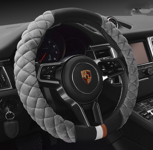 Universal Car Steering Wheel Cover Winter Decoration Cute 38cm Plush Footprint Auto Automobile Vehicle Steering Wheel Protector - Image 2