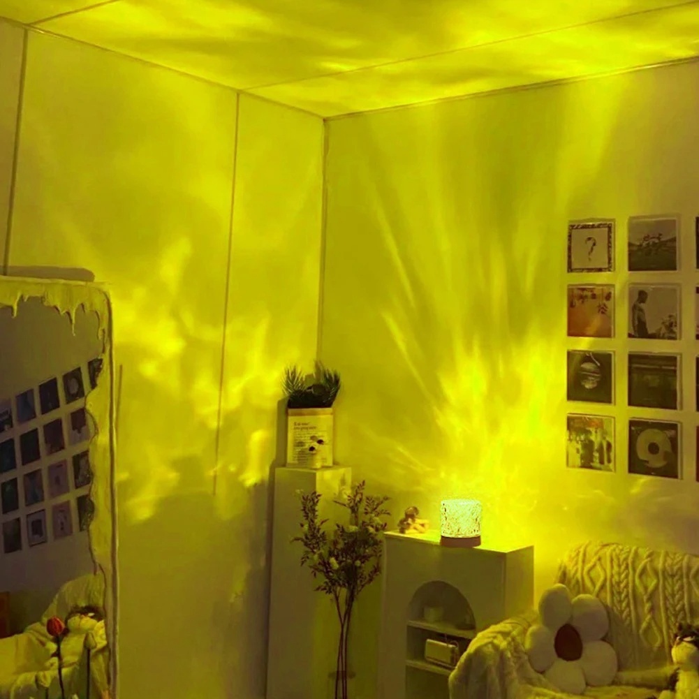 Crystal Lamp Water Ripple Projector Night Light Decoration Home Houses Bedroom Aesthetic Atmosphere Holiday Gift Sunset Lights Home Decor - Image 7