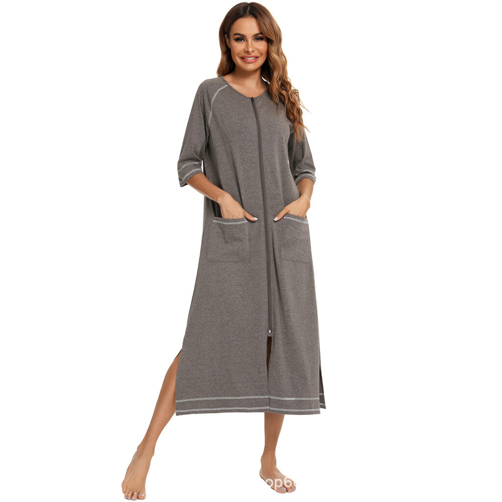 Comfortable Cardigan Womens Base-Layer Pajamas For Autumn And Winter