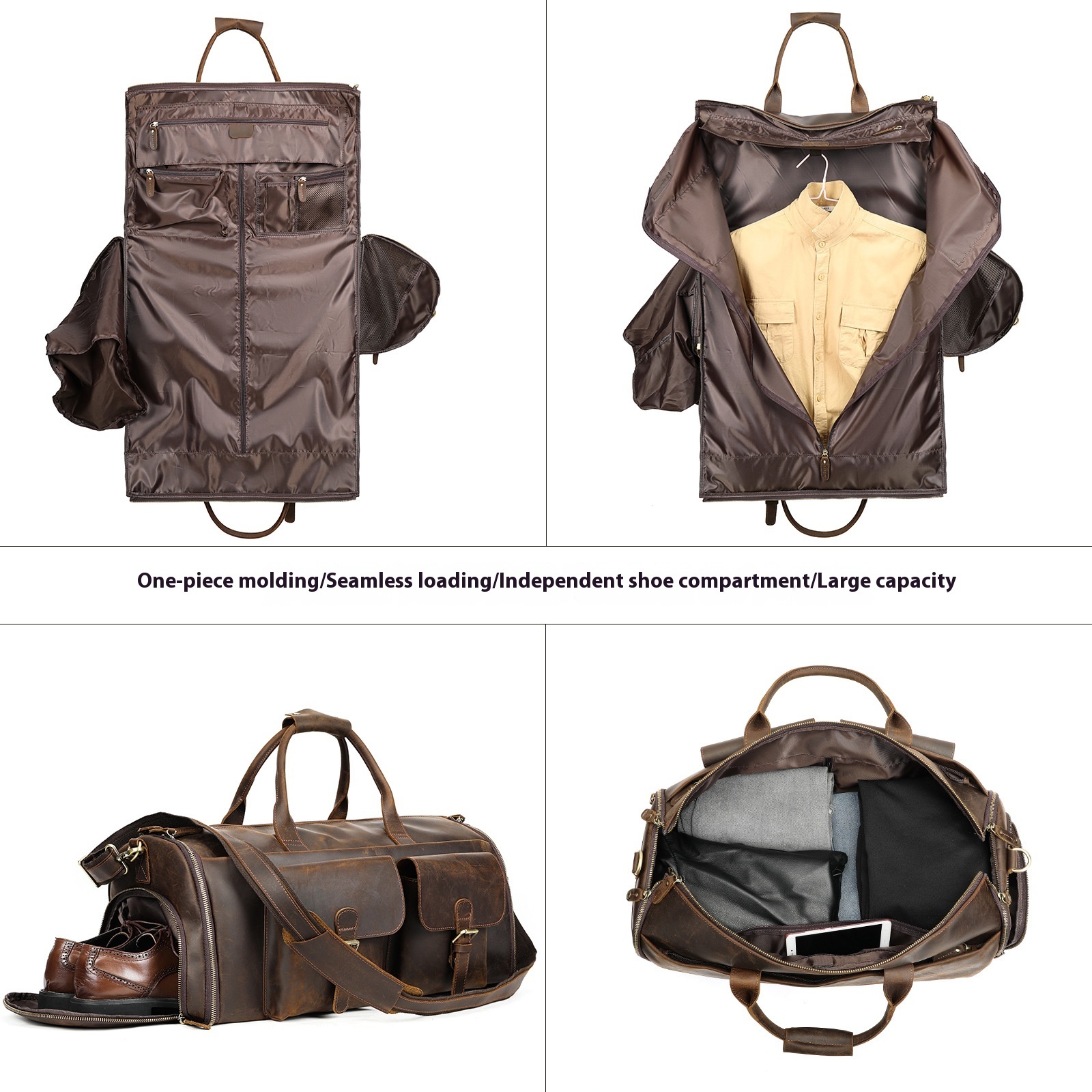 Leather Handheld Portable Travel Bag - Image 4