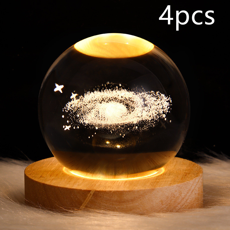 LED Night Light Galaxy Crystal Ball Table Lamp 3D Planet Moon Lamp Bedroom Home Decor For Kids Party Children Birthday Gifts - Image 53