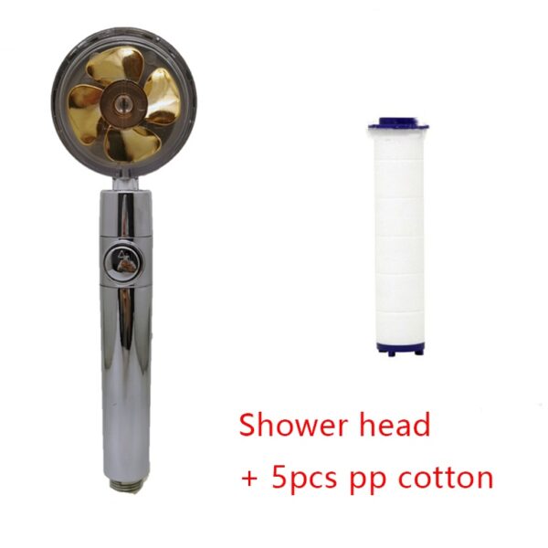 Shower Head Water Saving Flow 360 Degrees Rotating With Small Fan ABS Rain High Pressure Spray Nozzle Bathroom Accessories - Image 113