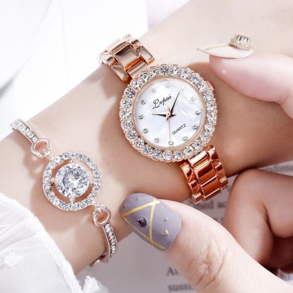 Watches-Set Bangle Clock Bracelet Wrist-Watch Quartz Women Fashion Ladies Brand Luxury - Image 1