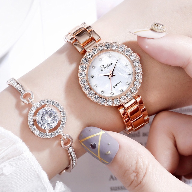 Watches-Set Bangle Clock Bracelet Wrist-Watch Quartz Women Fashion Ladies Brand Luxury - Image 1