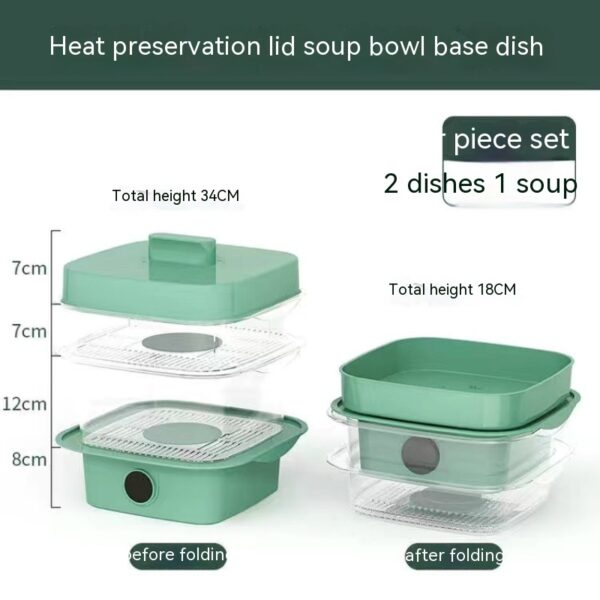 Multi-layer Dish Cover Heat Preservation Kitchen Cover Dining Table Leftover Storage Box Transparent Stack Cooking Hood Steamer - Image 15