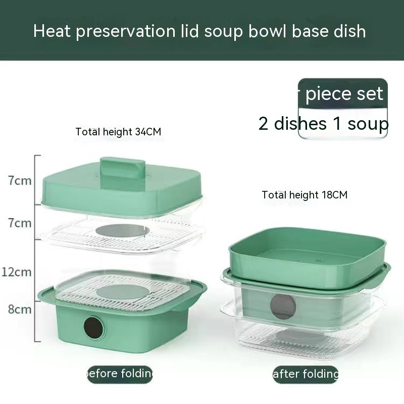 Multi-layer Dish Cover Heat Preservation Kitchen Cover Dining Table Leftover Storage Box Transparent Stack Cooking Hood Steamer - Image 15