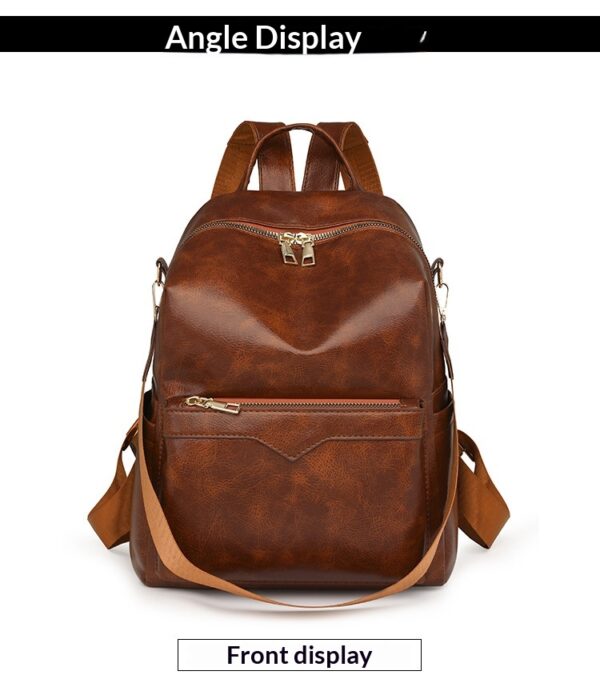 Korean-style Soft PU Large-Capacity Versatile SpringSummer New Arrival Womens Travel Backpack - Image 26