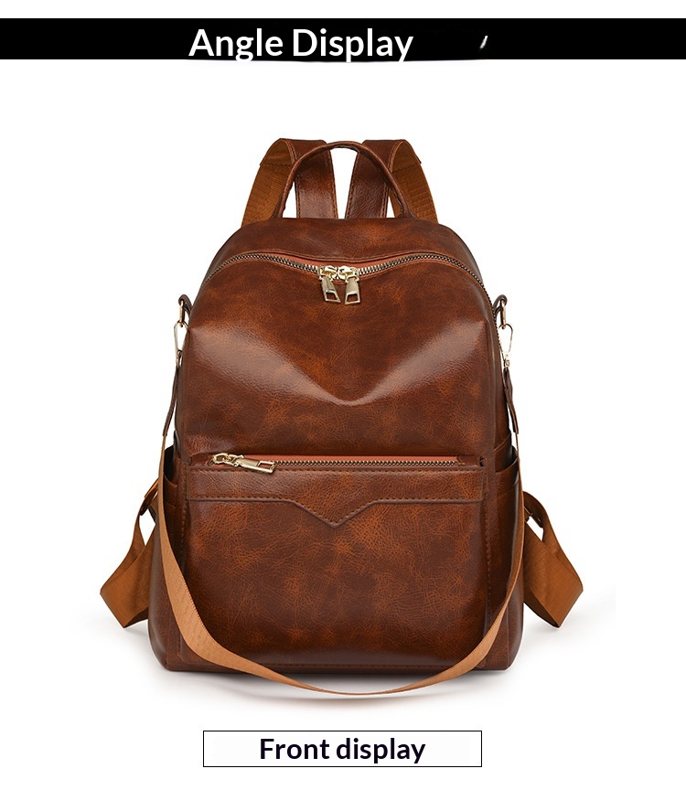 Korean-style Soft PU Large-Capacity Versatile SpringSummer New Arrival Womens Travel Backpack