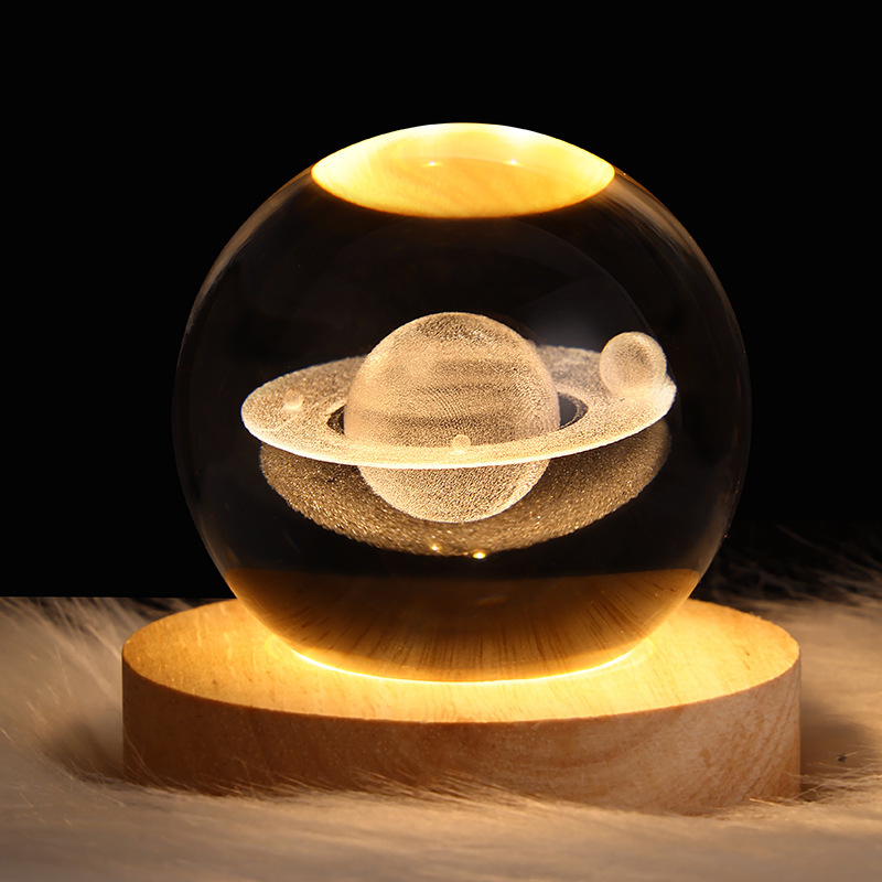 LED Night Light Galaxy Crystal Ball Table Lamp 3D Planet Moon Lamp Bedroom Home Decor For Kids Party Children Birthday Gifts - Image 17