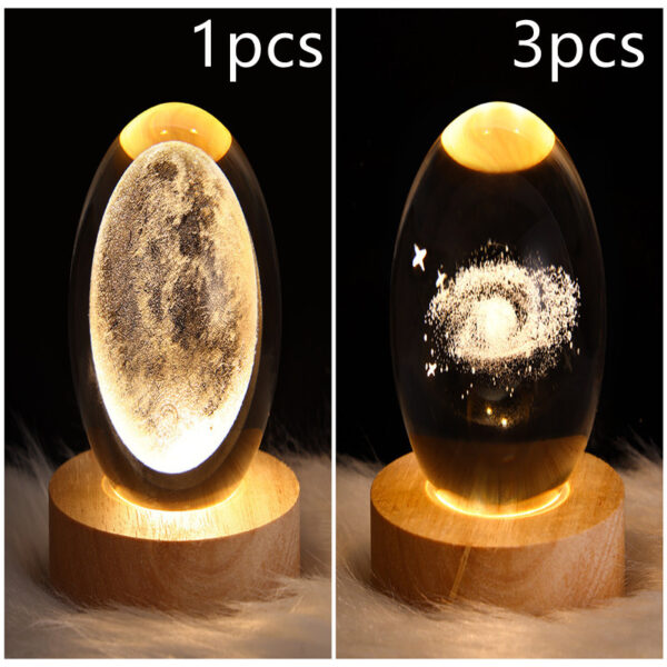 LED Night Light Galaxy Crystal Ball Table Lamp 3D Planet Moon Lamp Bedroom Home Decor For Kids Party Children Birthday Gifts - Image 48