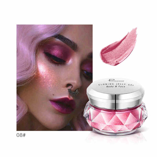 Face Highlighter Jelly Gel Mermaid Eyeshadow Glow Body Glitter Festival Makeup Iluminador Gold Liquid Highlighter Bronzer - Image 18
