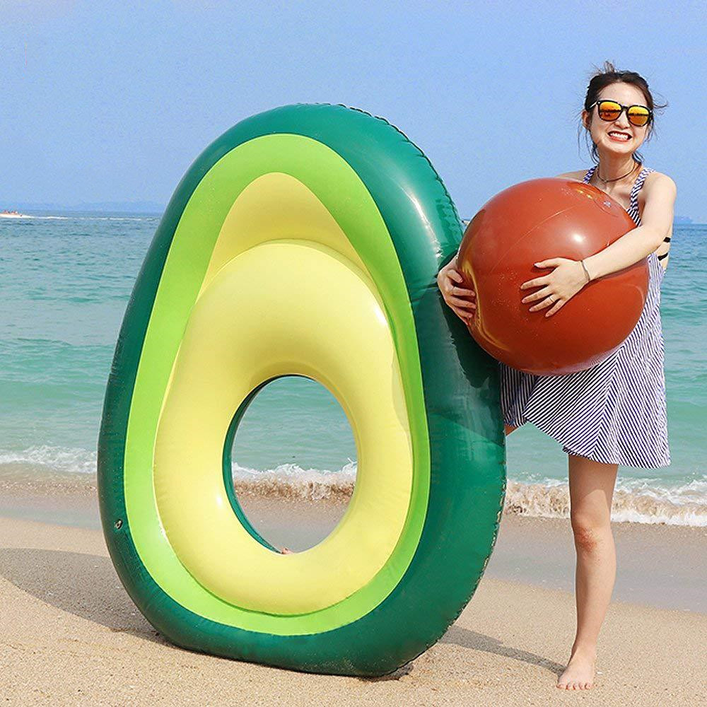 Inflatable Giant Avocado Pool Float Pool Swimming Float Swimming Ring Pool Circle Party  Buoy Toy - Image 1