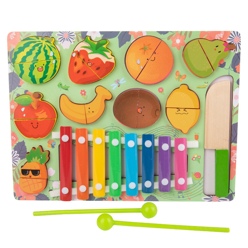 Baby Busy Board Diy Accessories Fruit Games Wooden Toys - Image 4