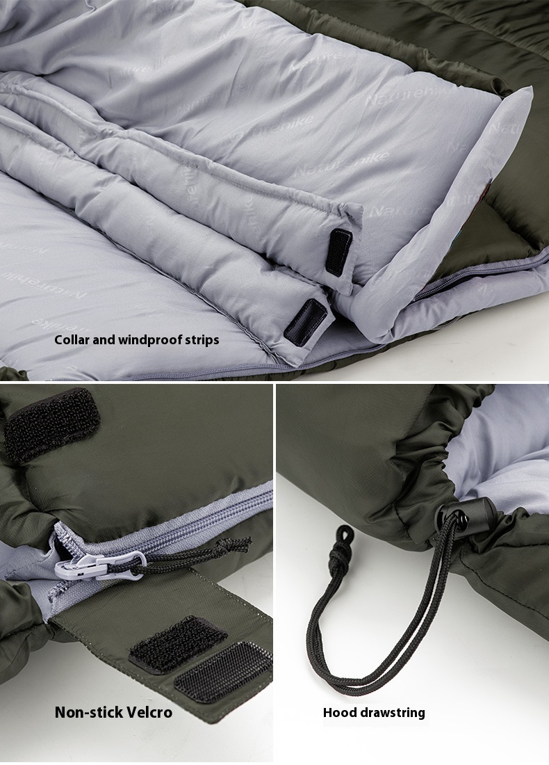Naturehike Series Envelope Hooded Sleeping Bag Outdoor Camping Autumn And Winter Cold-proof Double - Image 11