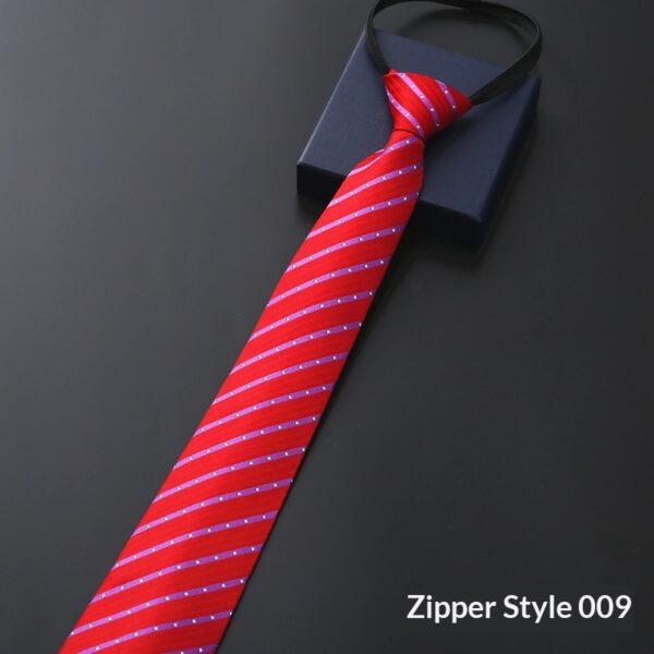 Mens Business Formal Zipper Tie With Blue Stripes - Image 31