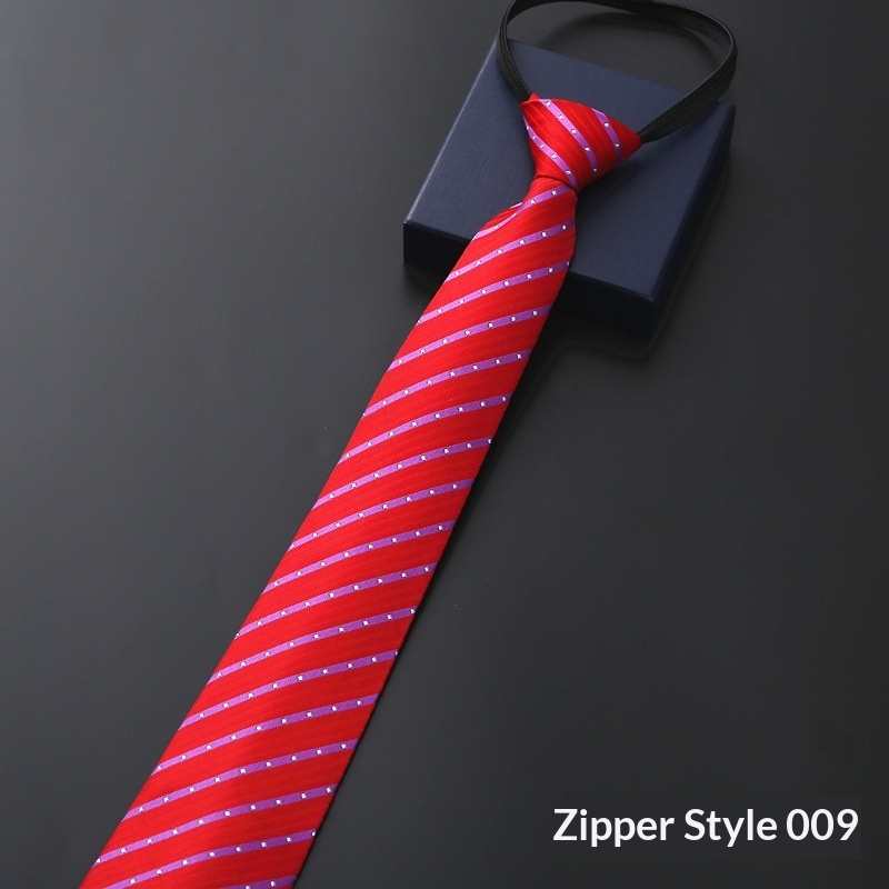 Mens Business Formal Zipper Tie With Blue Stripes - Image 31