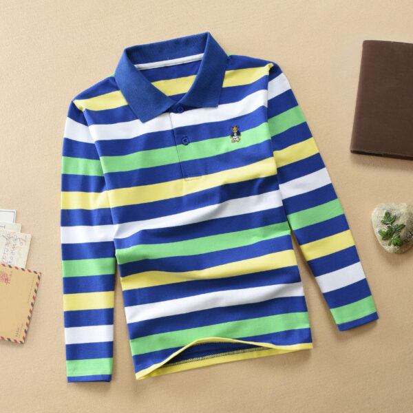 Turn-down Collar Long-sleeve T-shirt Childrens Clothing Business Top - Image 62