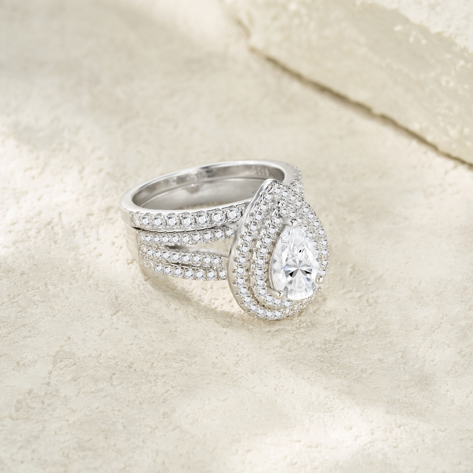 Engraved With Top-quality Moissanite, This Luxurious And Fashionable Minimalist Jewelry Set Features Exquisite Silver Accessories For Ladies. Made Of S925 Silver With Electroplated Platinum. - Image 3