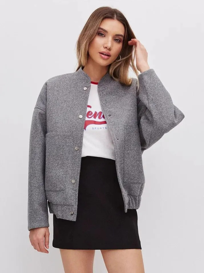 Versatile Pocketed Loose-Fit Bomber Jacket Coats - Image 28