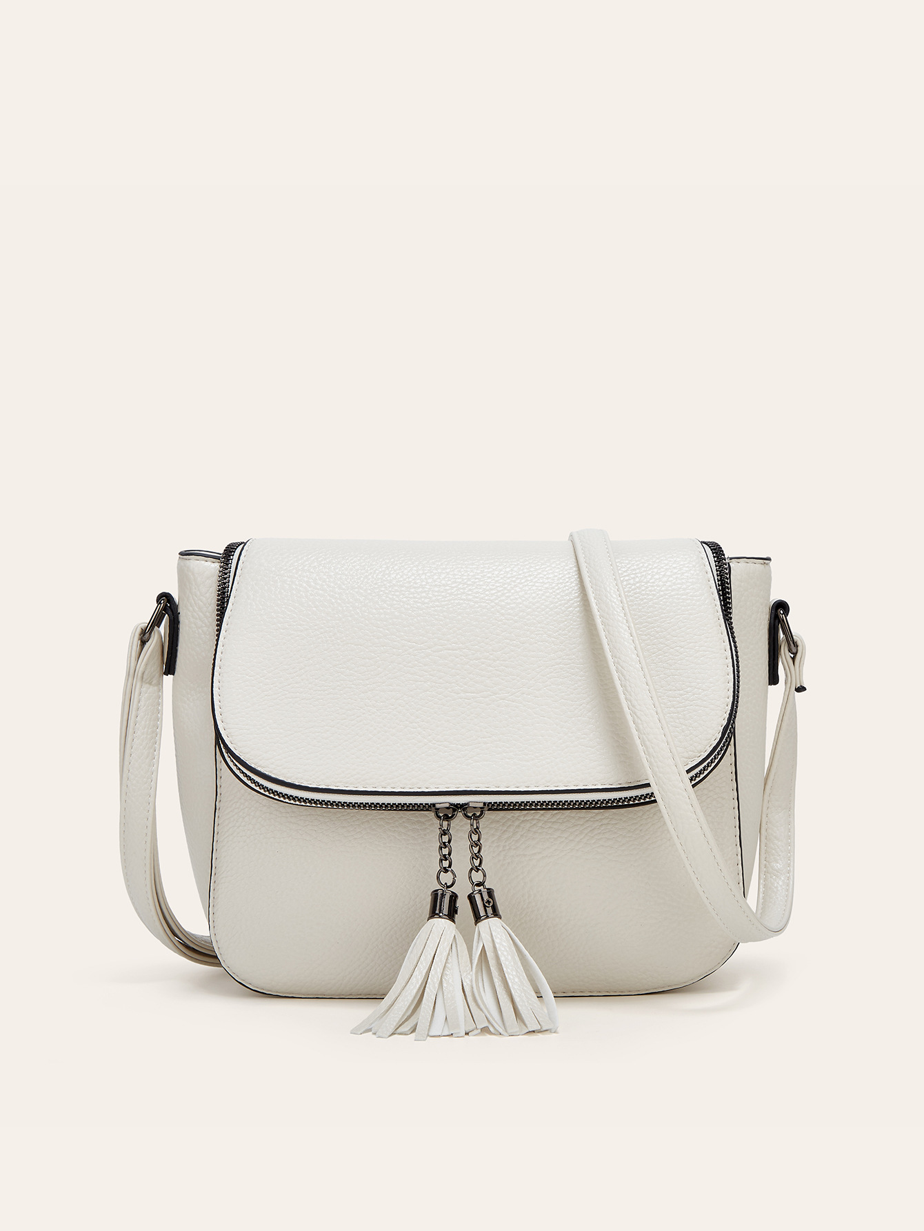 European And American-style Fashionable Flip-top Saddle Bag With Tassels - Image 8