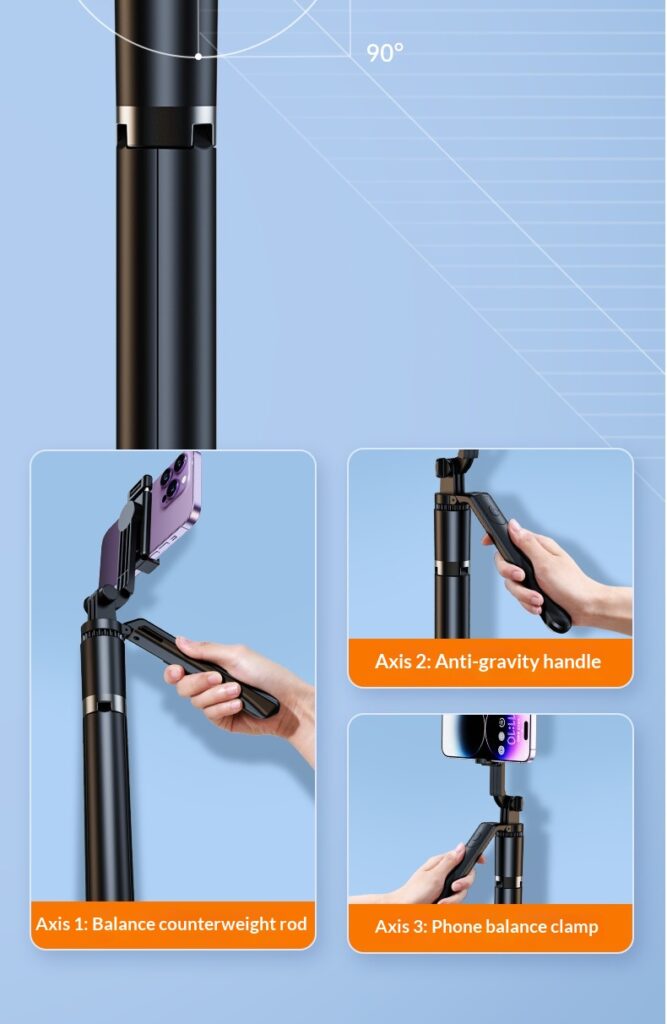 Outdoor Bluetooth Tripod With An Ultra-long Extendable ArmRotating Remote Control And Built-in Image Stabilization