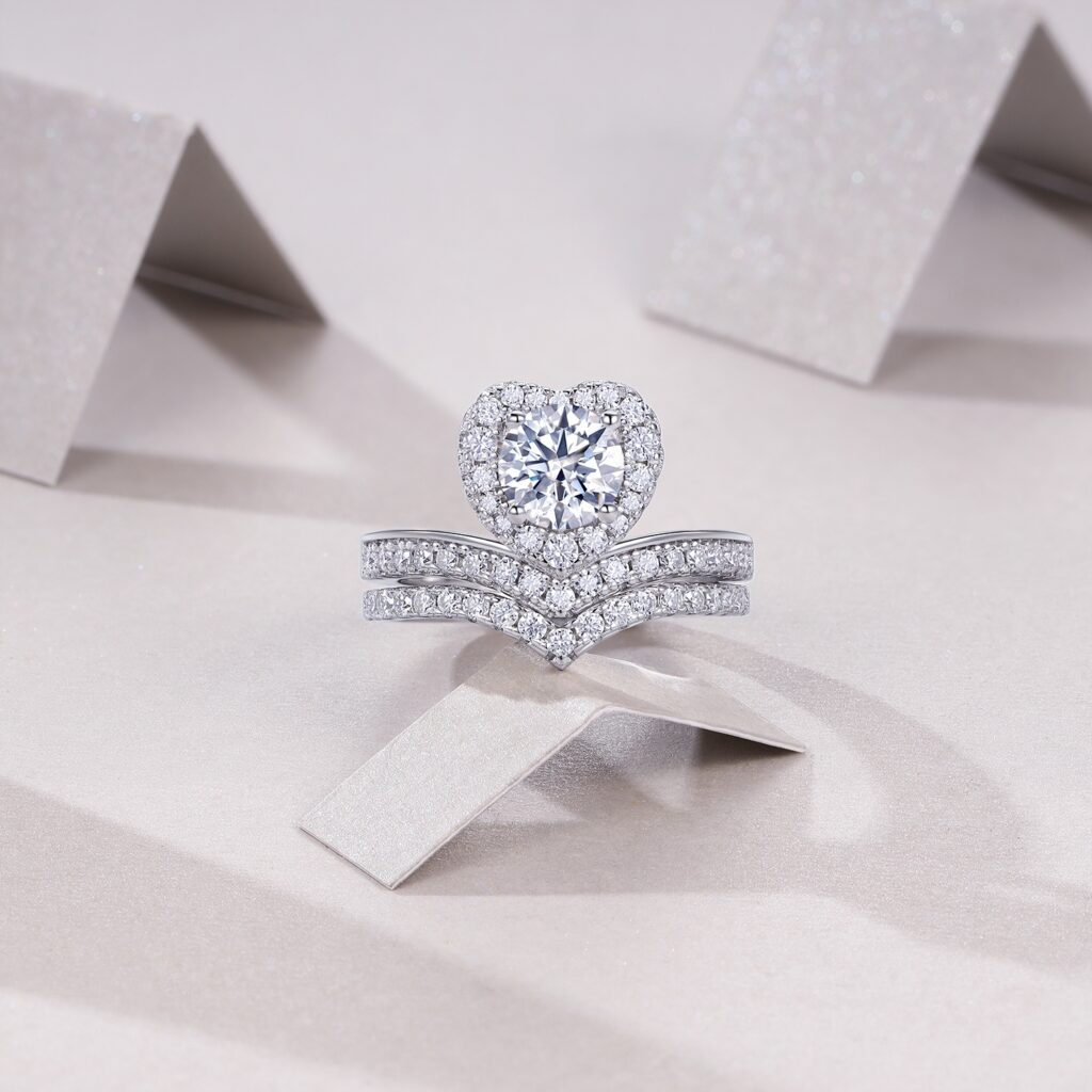 1-carat Luxury Fashion Minimalist Trend Jewelry Ring Set With Top-quality Morganite, Made Of S925 Silver With Electroplated Platinum, Suitable For Ladies.
