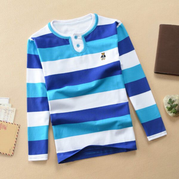 Turn-down Collar Long-sleeve T-shirt Childrens Clothing Business Top - Image 105