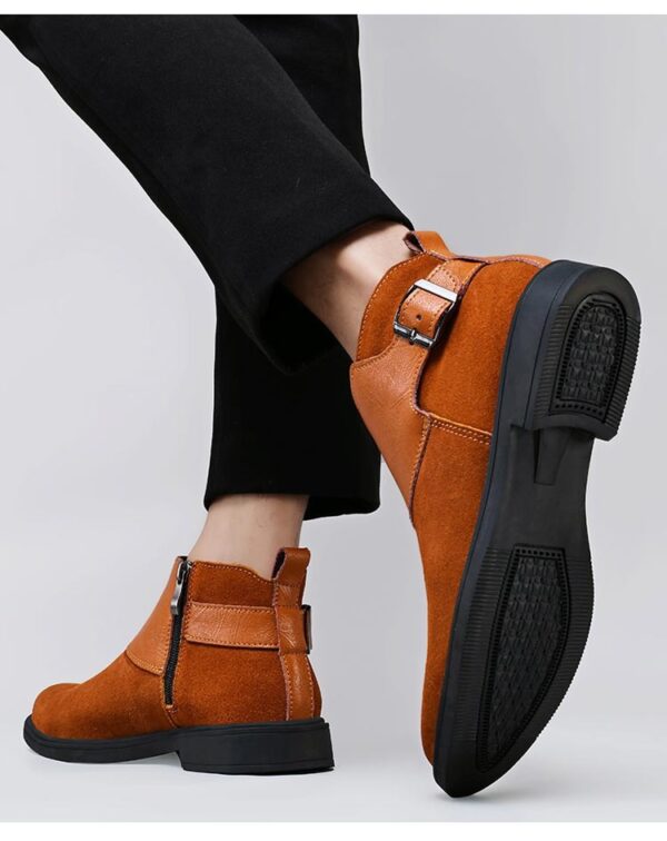 High-top British-style Leather Zip-up Ankle Boots - Image 18