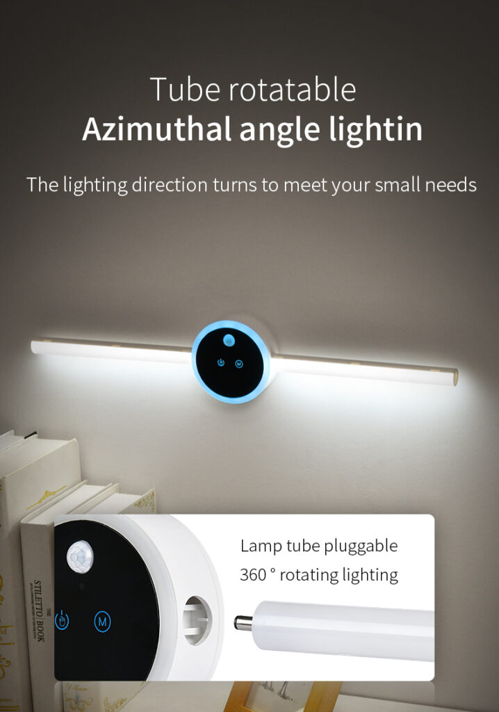Smart Cabinet Light Clock Timing Sensor Light Removable LED Wardrobe Light Human Body Sensor Light