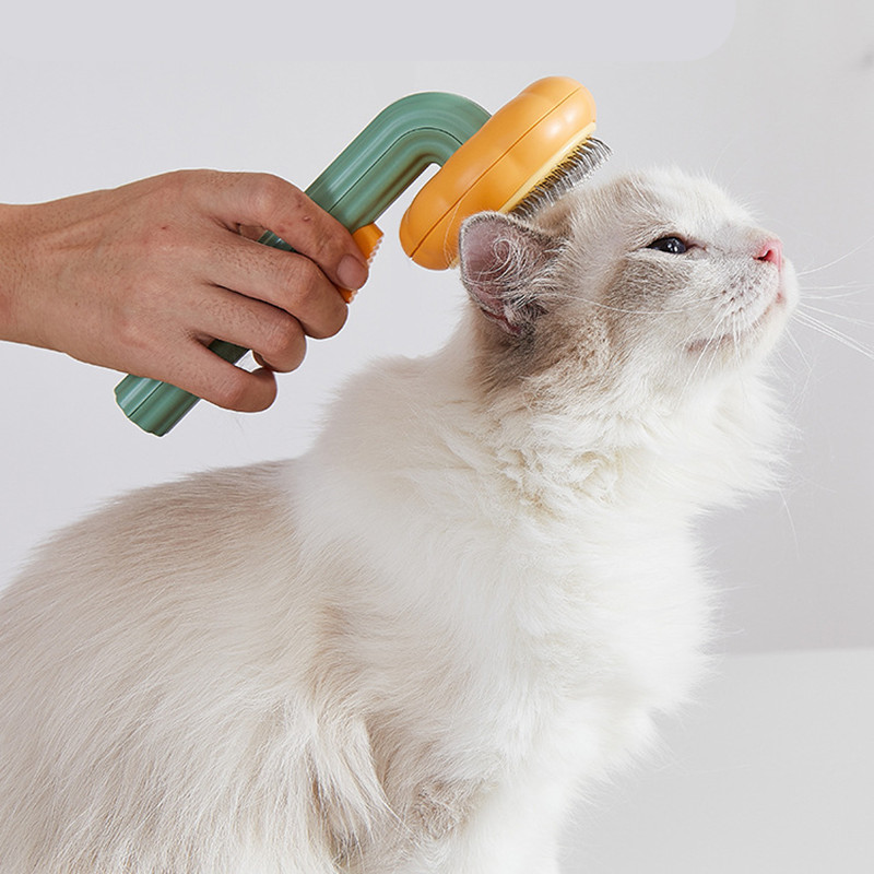 New Pet Cat Brush Hot Selling Hand-held Steel Wire Self-cleaning Comb Looper For Hair Removal - Image 12